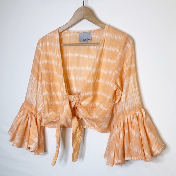 Anthropologie Chloe Oliver tie front bolero BoHo top - Picture 7 of 9